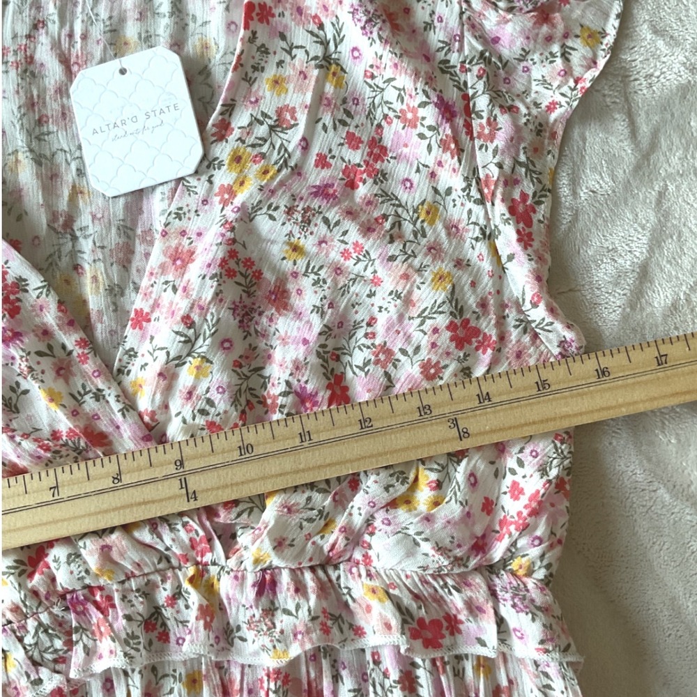 Altar'd State Floral Smocked Tiered Mini Dress BE55762 Womens Medium NWT - Picture 8 of 9